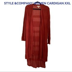 STYLE & COMPANY CARDIGAN WOMEN XXL WINE COLOR NWT